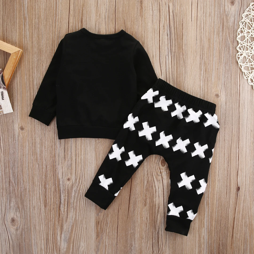 Jual Liar Boy Bayi Yang Baru Lahir Anak Laki laki Bayi Lengan Panjang T Shirt Tops X Cetak Celana Pakaian Outfit Set 0 24 M Online Liar Boy Bayi Yang Baru Lahir Anak Laki laki Bayi Lengan Panjang T Shirt Tops X Cetak Celana Pakaian Outfit Set 0 24 M