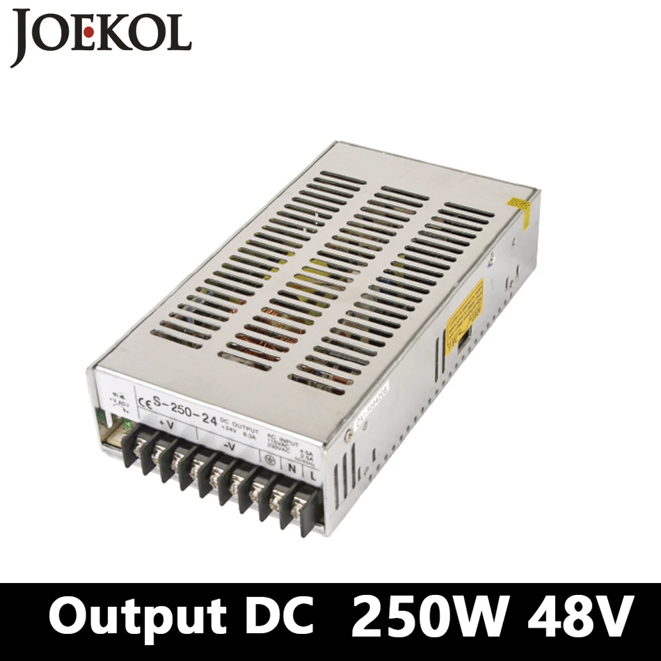 

Switching Power Supply 250W 48v 5.2A,Single Output Smps Power Supply For Led Strip,AC110V/220V Transformer To DC 48V