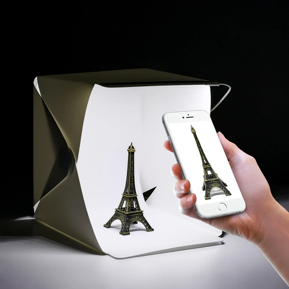 

24cm / 9" mini Folding Lightbox Photography Studio Softbox LED Light Soft Box Camera Photo Background Box Lighting Tent Kit