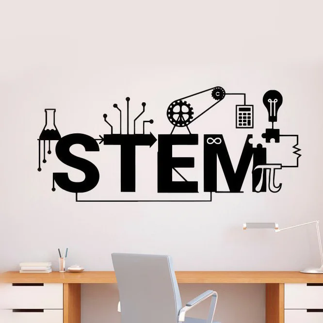 Наклейки на стену с логотипом Science Stem виниловые наклейки В креативном стиле