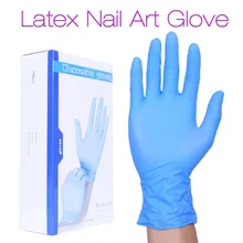 New Sky blue Nail Art Gloves Makeup Salon Professional Tools Manicure 50 Pairs/Set Anti-dust Screen Touch Latex Top Quality 2017
