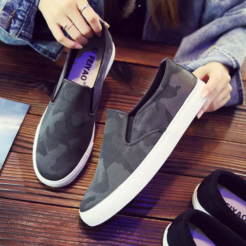

2019 Men's Fashion Casual Shoes Male Comfortable Canvas Pedaling Shoes Summer Light wear-resistant Solid Shoes For Men U2-64