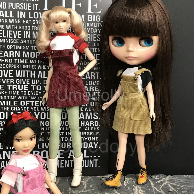 Новая мода 1 шт Вельветовая юбка на бретелях платье для Blyth, Momoko, Obistu, кукла azone одежда 1/6 аксессуары для кукол