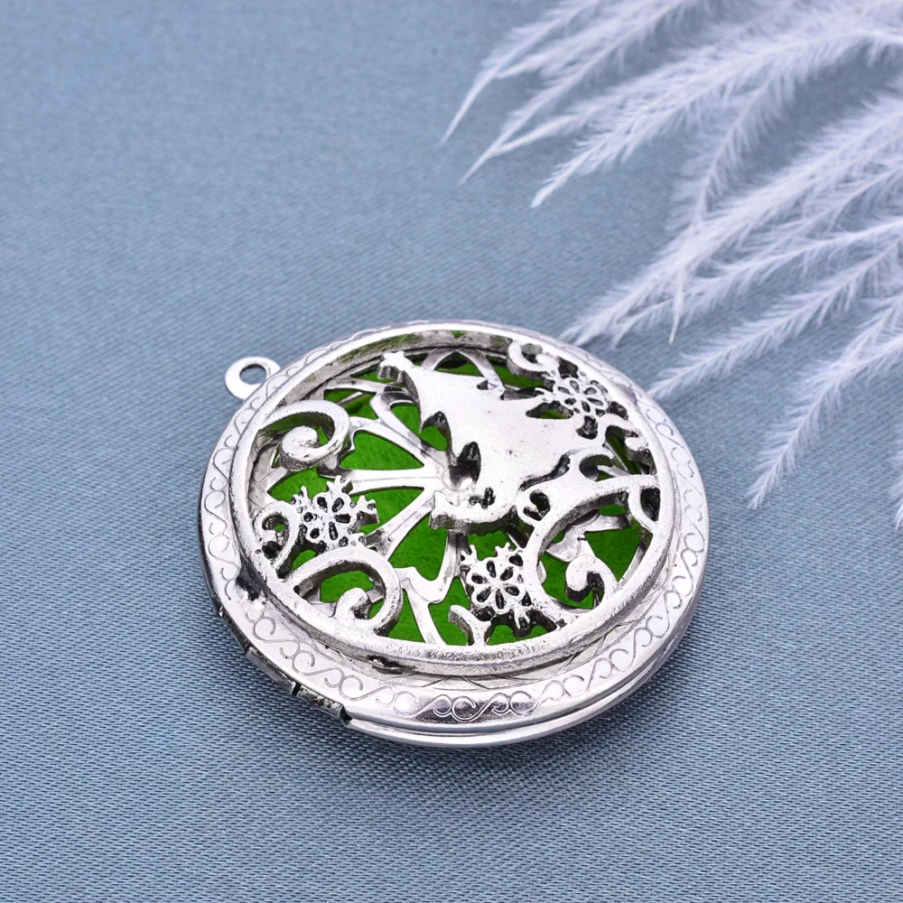 Пустотелый фото семейный Лотос античный винтажный Ароматерапия Эфирные масла диффузор медальон кельтский кулон для DIY ювелирных изделий ожерелье