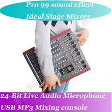 6-канальный высокого класса микшерный пульт 24-бит Multi-FX процессора 99 цифровой ревербератор Студия аудио смесители, смеситель сеть петь MP3