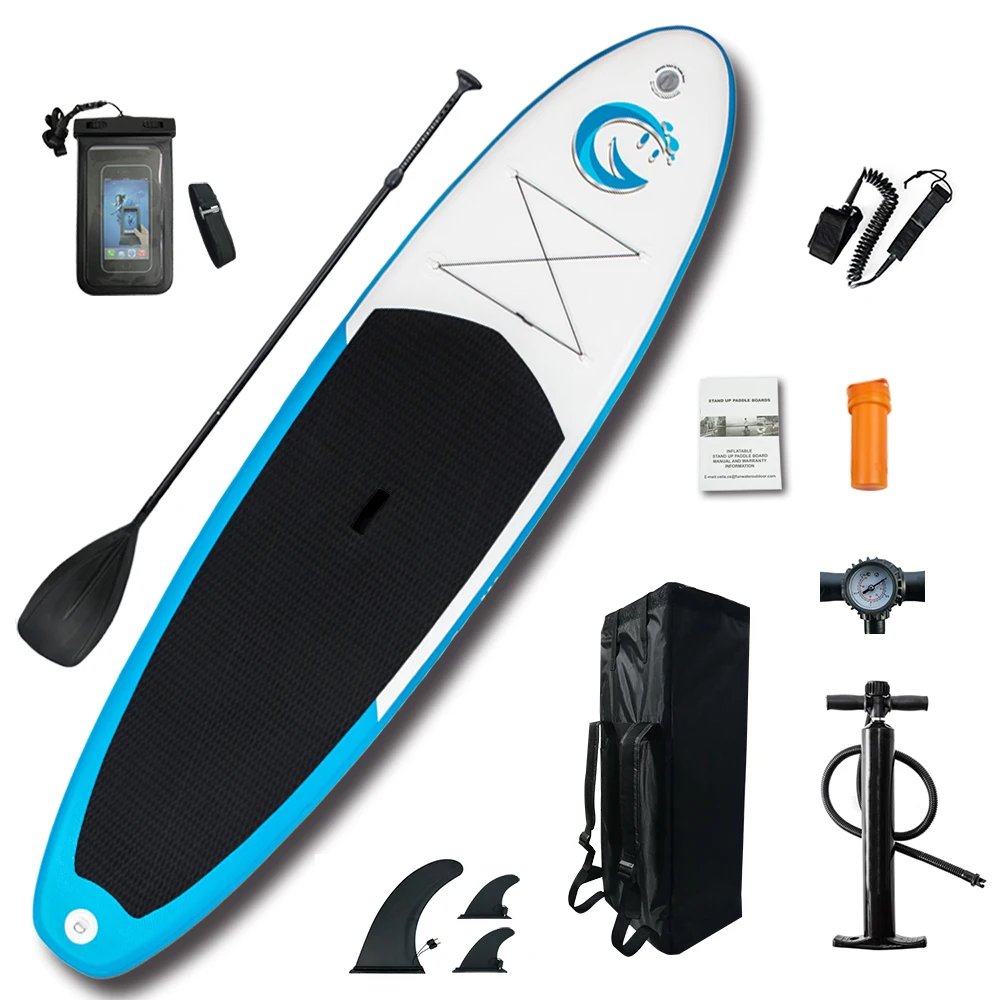 

Inflatable Stand Up Paddle Board Sup-Board Surfboard Kayak Surf set 11'x32''x6''with Backpack,leash,pump,waterproof bag