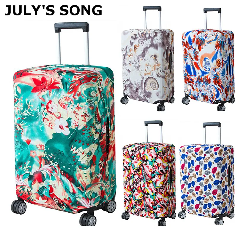 

JULY'S SONG Women's Men's Travel Luggage Cover Fashion Trolley Suitcase Protector Dust Bag Case Cover Travel Accessorie Supplies