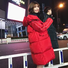 Зимняя новая мужская индивидуальность молодежная мода темпера мужская повседневная дикая простая однотонная свободная теплая хлопковая куртка с длинными рукавами и капюшоном