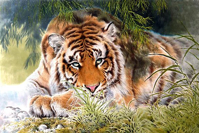 

A2930 Diamond Embroidery Home Decor Cross Stitch Tiger 100% Resin Tool dril Painting Cross Stitch Mosaic Needlework
