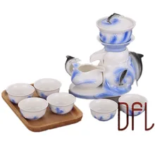 9 шт. автоматический цветной эмалированный чайный сервиз Gaiwan чашка Китайский кунг-фу посуда для напитков креативный 3D Дельфин