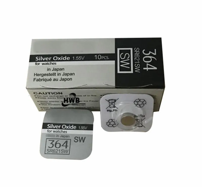 2X Brand Silver Oxide Watch Battery 364 SR621SW 621 1.55V 100 original