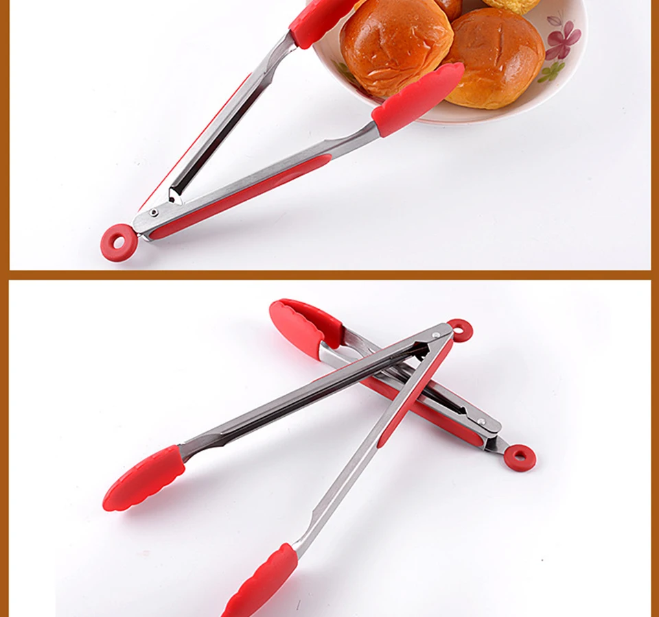 27 cm and 35cm Food Grade 100% Silicone food tong Kitchen Tongs utensil Cooking Tong clip Clamp Salad Serving BBQ tools20