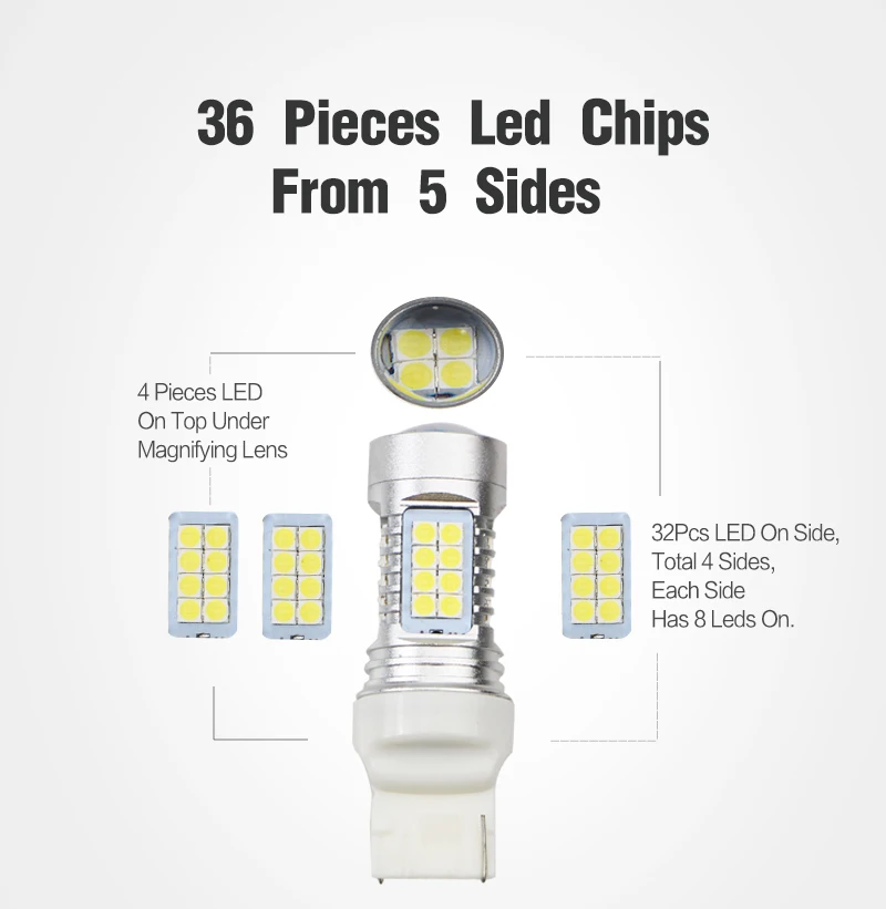 AEING 2 шт. 36SMD 1157 BAY15D P21/5 Вт 1156 Ba15s P21W T20 7440 7443 светодиодный фонарь тормоза/заднего хода/упаковки/указателя поворота лампы