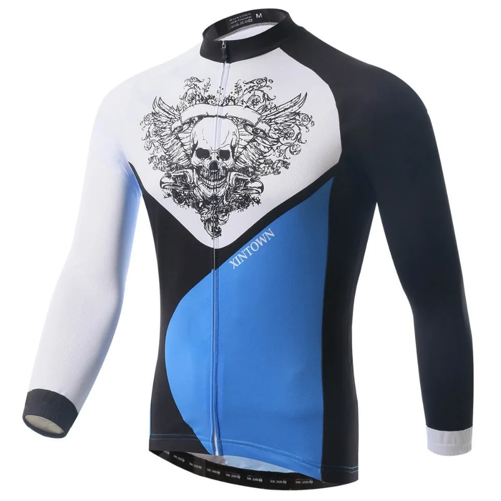 

XINTOWN Windproof Long Sleeve Cycling Jersey Spring Autumn Long Sleeves MTB Road Wear Chute Board Running Cycling Clothing