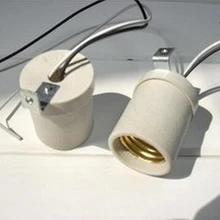 E27 керамическая лампа держатель с Железный Держатель для вспышки E27 высокое лампа, реагирующая на температуру база преобразования держатель лампы потолочный светильник