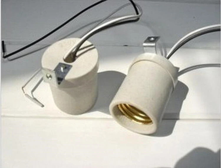 E27 ceramics Lamp holder with iron bracket Lamp holder E27 high