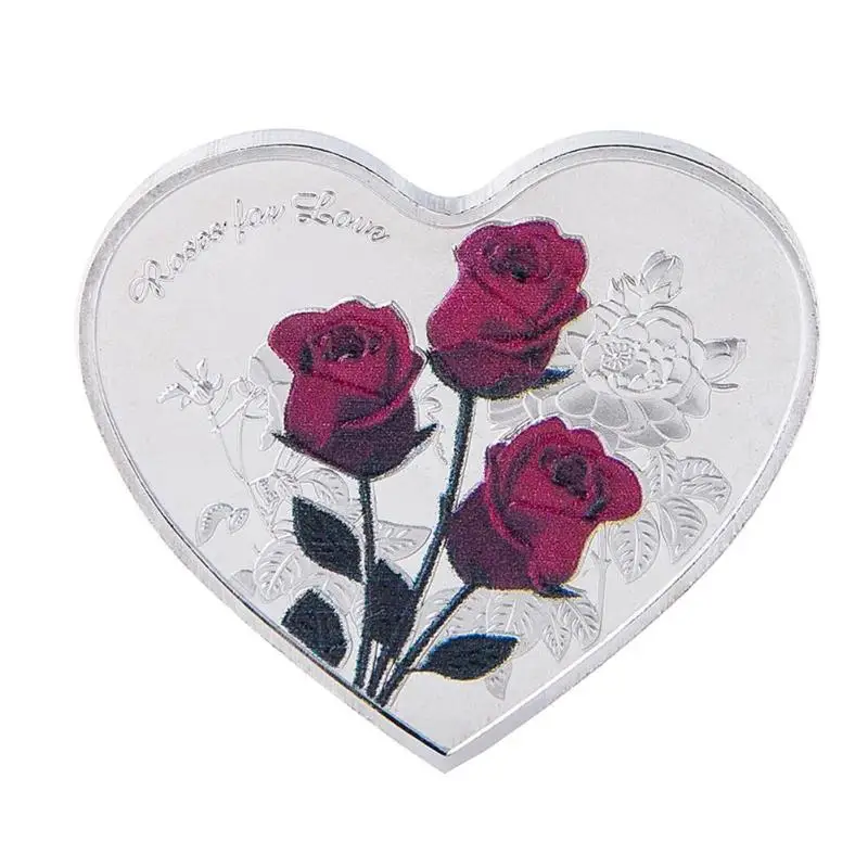 38 мм Любовь Сердце Роза памятная монета я люблю тебя валюта эмуляция юбилей подарки День Святого Валентина игровая валюта