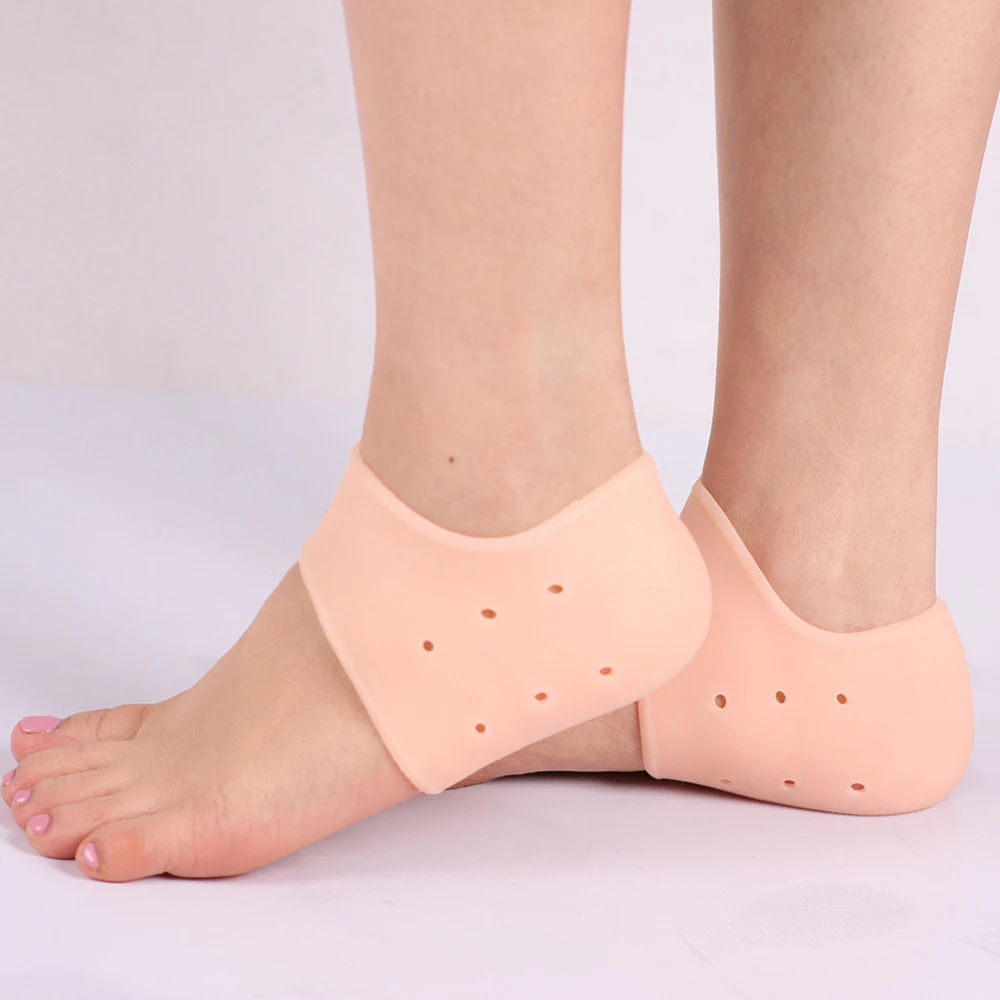

2pcs Protector Foot Care Tool Breathable Moisturizing Silicone Gel Heel Socks Cracked Skin Care Massager Foot Care Protect J10