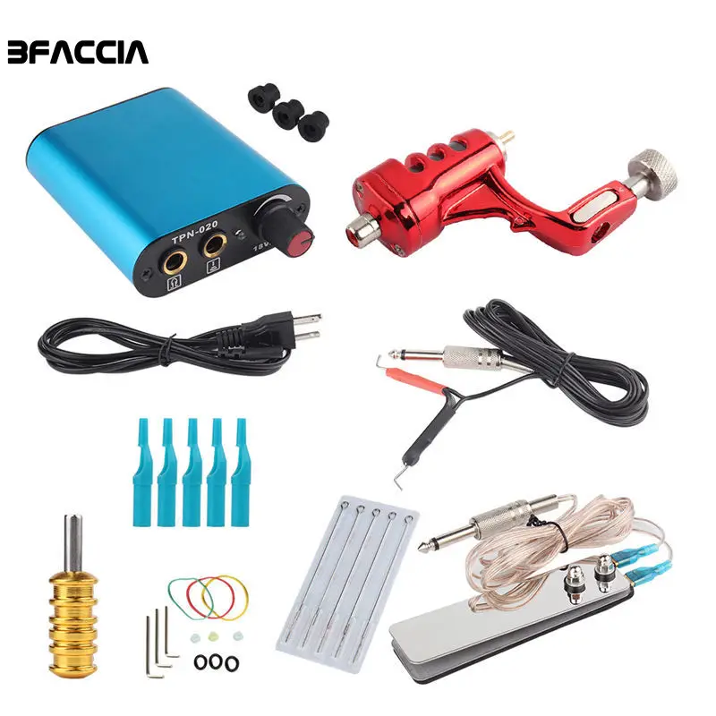 

Bfaccia Beginner Tattoo Kit tattoo Gun Machines Black tattoo Ink Needles Power Supply Foot Pedal tattoo Supplies Tool Set