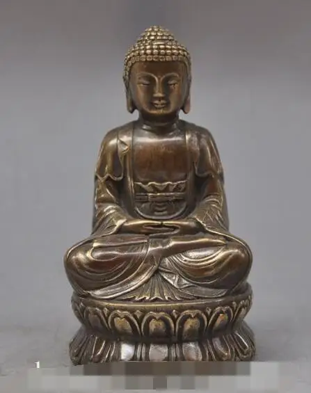 

S03252 tibet buddhism fane bronze Joss sakyamuni Shakyamuni Tathagata buddha statue