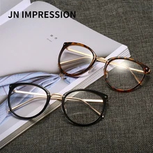 J N Модные женские металлические очки оправа мужская оправа для очков в ретростиле Круглый прозрачный объектив GX870