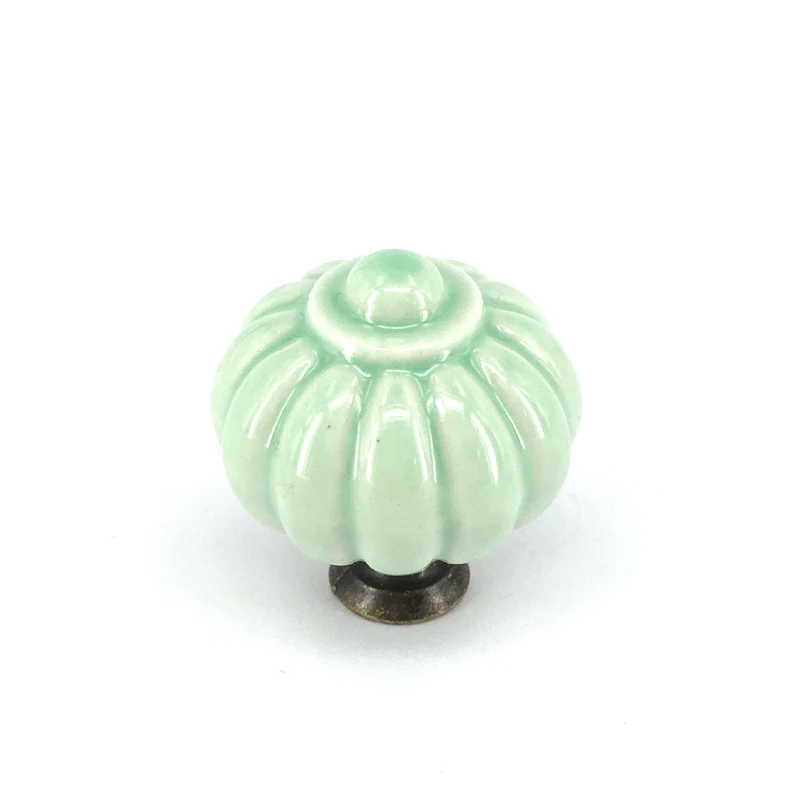 Ceramic Knob / Dresser Knobs Light Green Pulls Knobs / Unique