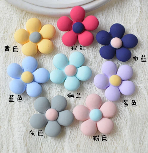 

20pcs Flowers Flat Back Resin Flatback Scrapbooking Accessories Decorative Craft For Hairbow DIY Jewelry Making