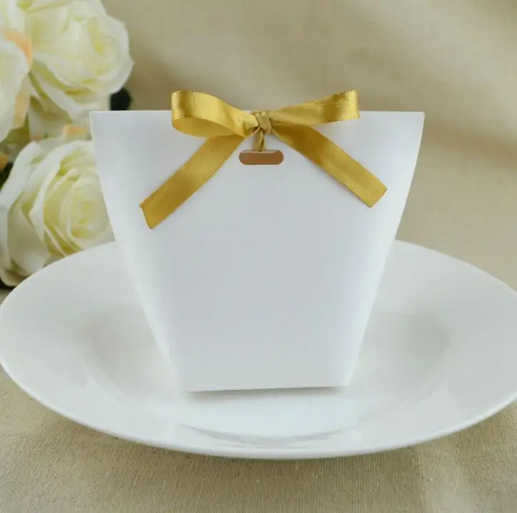 10 шт простая чистая крафт-бумага сумка белая черная Свадебная сумка для конфет сувениры Подарочная коробка посылка День Рождения украшения сумки с лентой - Цвет: 2