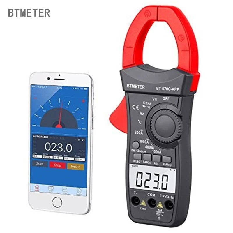 Clamp Multimeter,BT 570C APP Auto Range AC/DC Clamp meter 4000 Counts