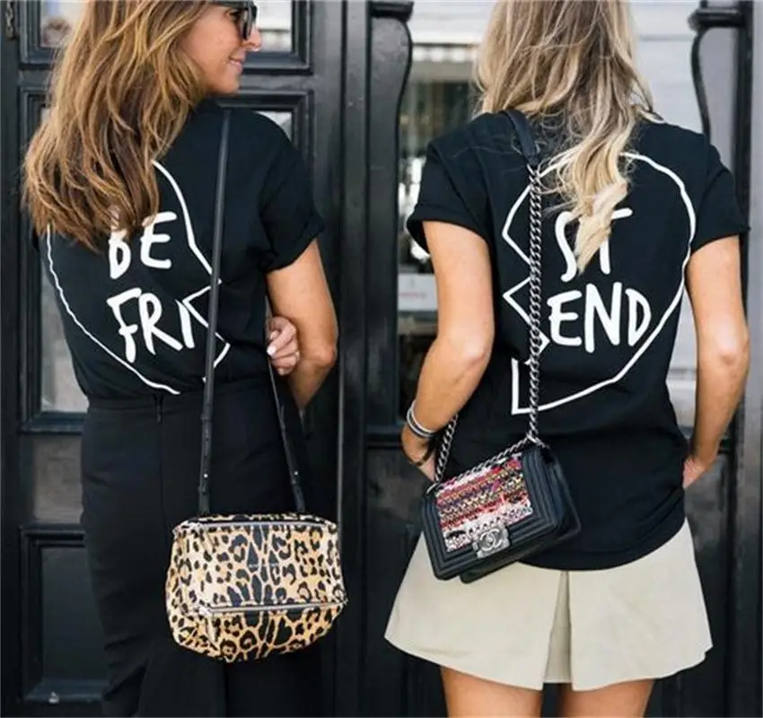 2018 Harajuku de mejores amigos Camisetas De Bff camiseta de las niñas y las mujeres hermanas Tops Tee camiseta Mujer Camisetas Mujer 2018 Harajuku de mejores amigos Camisetas De Bff camiseta de las niñas y las mujeres hermanas Tops Tee camiseta Mujer Camisetas Mujer