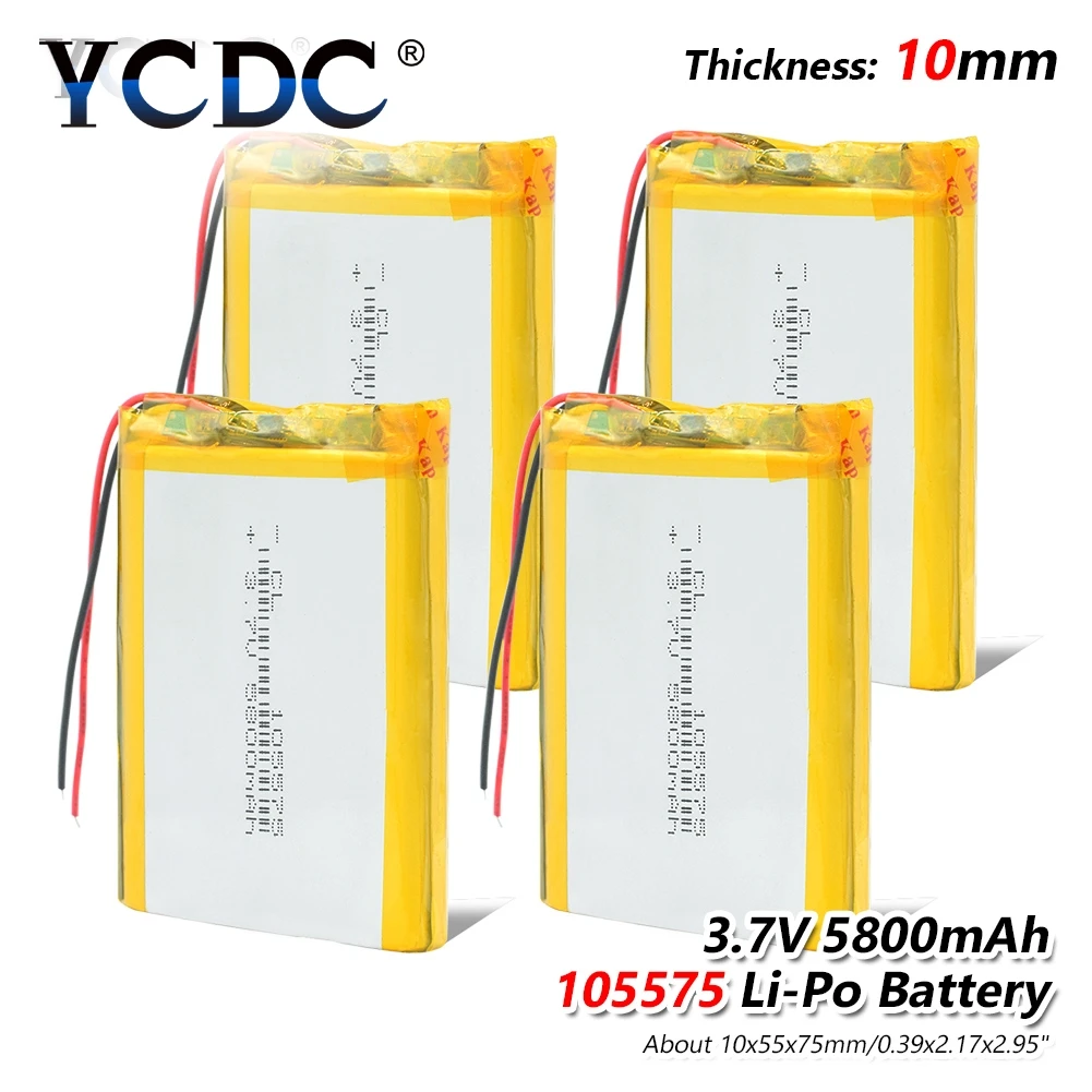 

1/2/4pcs 3.7V 5800mAh Lipo Battery 105575 With PCB For Tablet GPS MID Digital Product DVD, Power bank,PDA, PSP, Digital Camera