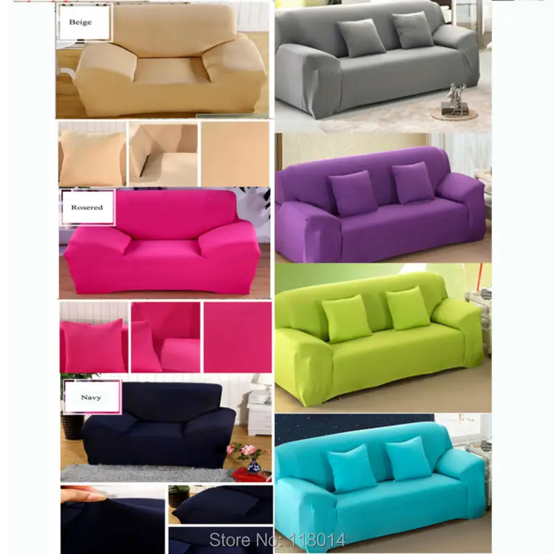 Colorful Stretch Elastic Textile L Shaped Sofa Couch Slipcovers