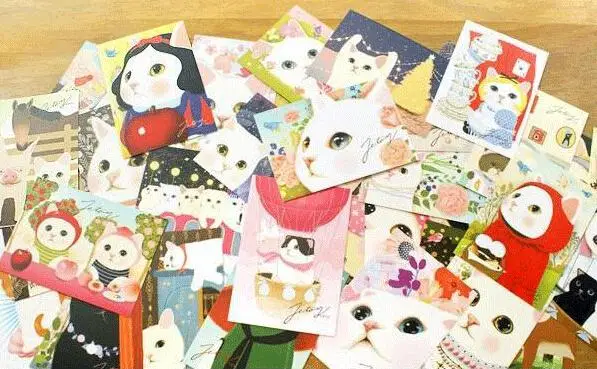 

10PCS Business card Cat Postcard Fashion Cute Birthday Card Greeting Gift Card Christmas Card
