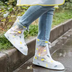 Многоразовые непромокаемые ботинки унисекс для всех сезонов, прозрачные женские и мужские непромокаемые ботинки, Нескользящие ботинки