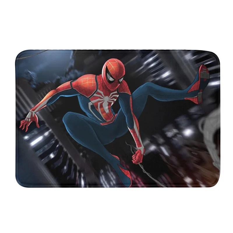 

Bath Mats Marvel Cool Spiderman 3D Printing Carpet Non-Slip Washable Bathroom Floor Entrance Doormat Bath Tub Skin-friendly Mat