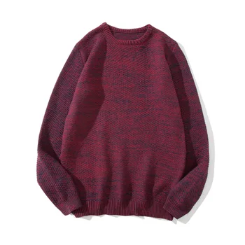 

Winter New Men O-Neck knitted sweater wool warm casual pure color sweaters winter thermal big size pullover Sweater coat