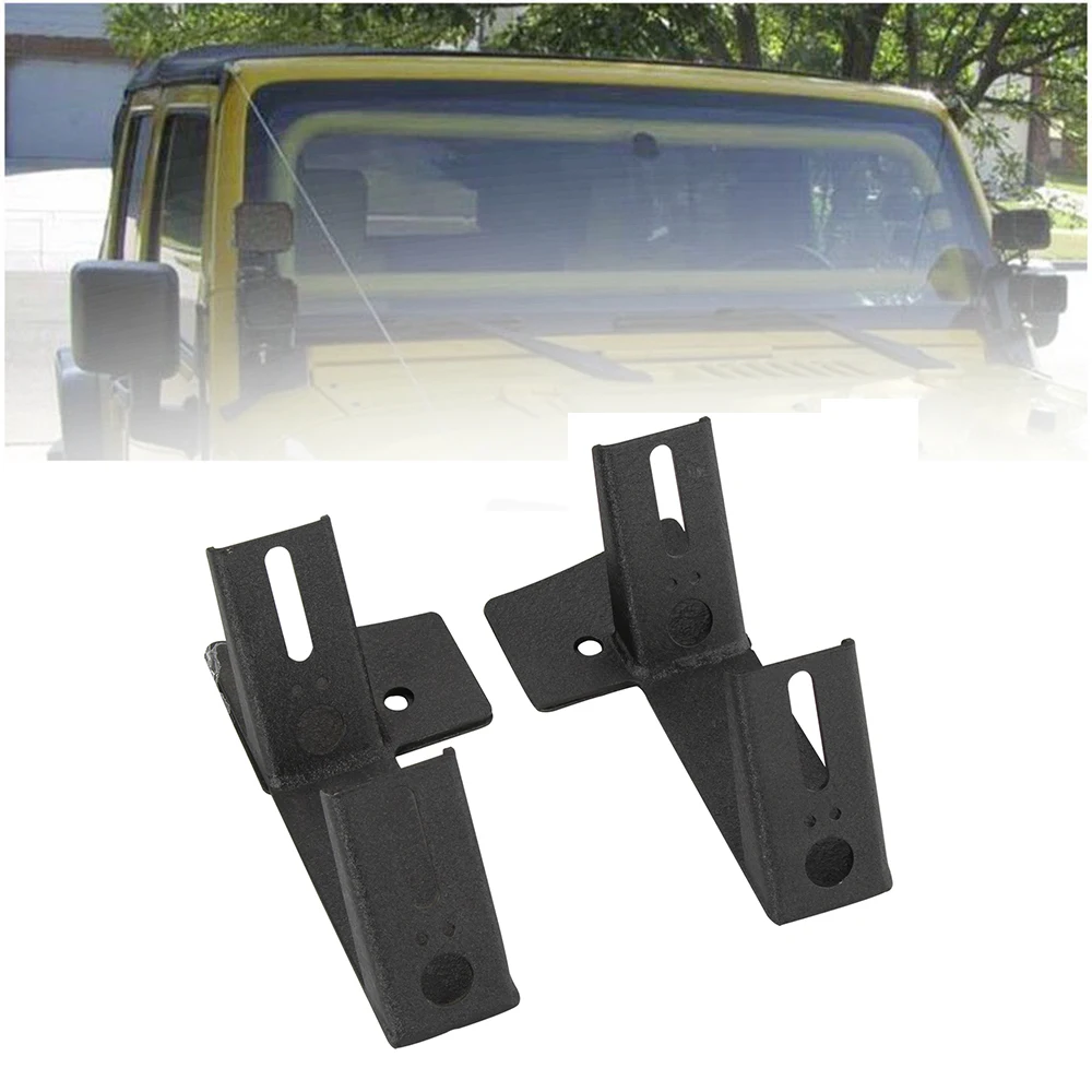 1 Pair, Black Dual Lower Windshield LED Work Light Mounts Kit For 2007-2017 Jeep Wrangler JK//JKU 2DR//4DR Partol Dual A-Pillar Light Brackets