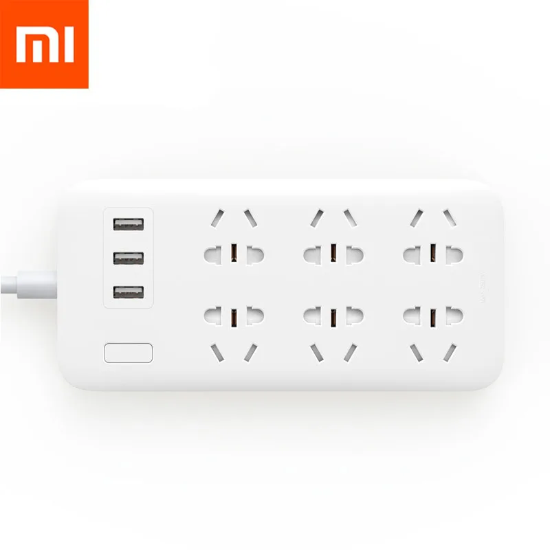Оригинальный Xiaomi Mijia 2A Быстрая зарядка полоса питания 3 USB удлинитель штепсельная