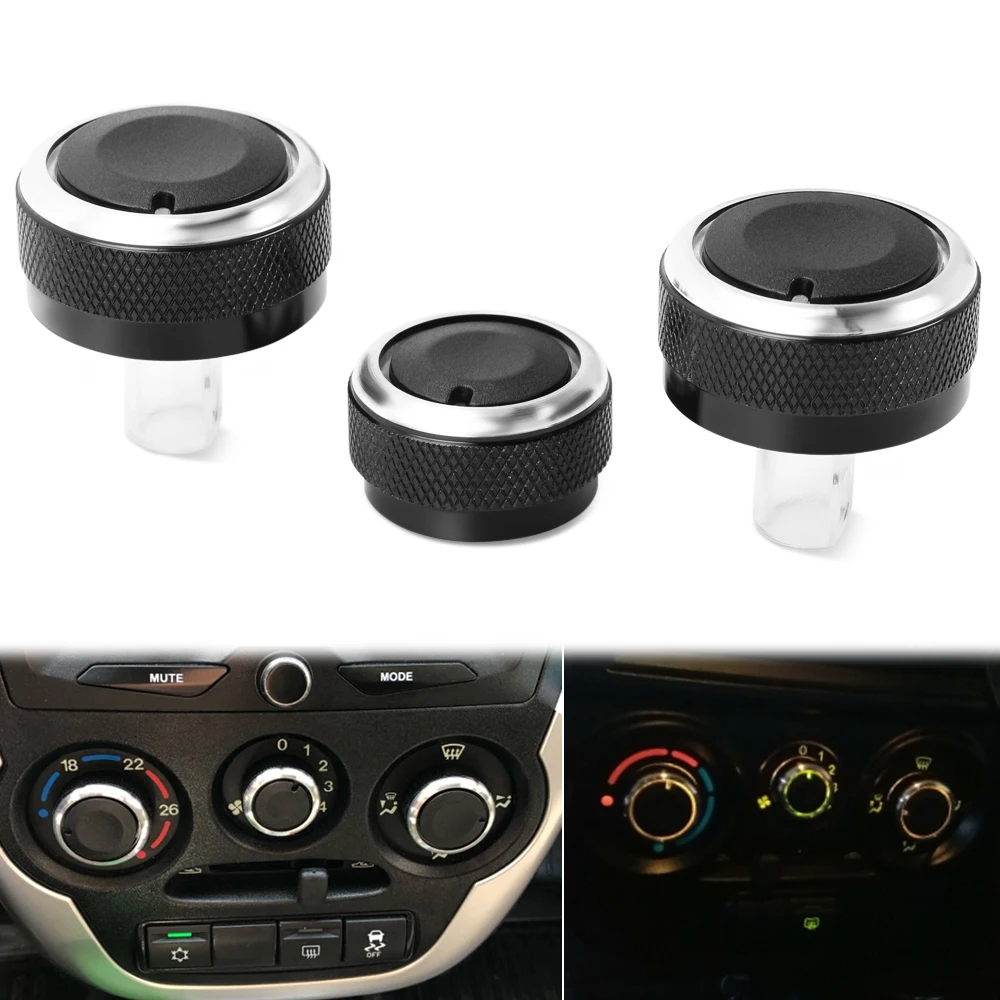 

3pcs per set Aluminum Alloy Car Styling Air Conditioning Knob AC Knob Heat Control Switch Button Knob For Lada Granta