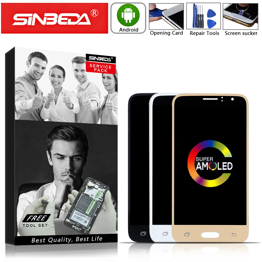 

AMOLED 4.5" Sinbeda For SAMSUNG Galaxy J120 LCD Display Screen Touch Digitizer For SAMSUNG J1 2016 LCD J120H J120M J120 Display