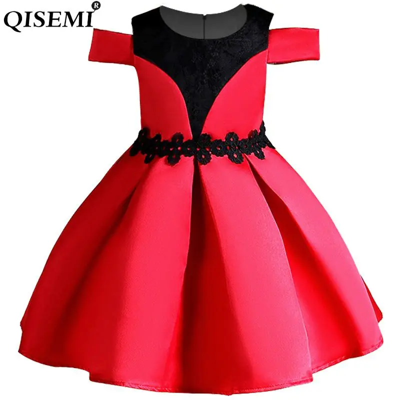 

QISIMI Baby Girl lace flowers Princess Dress for Wedding party Kids Dresses for Toddler Girl Children Fashion Christmas Clothes