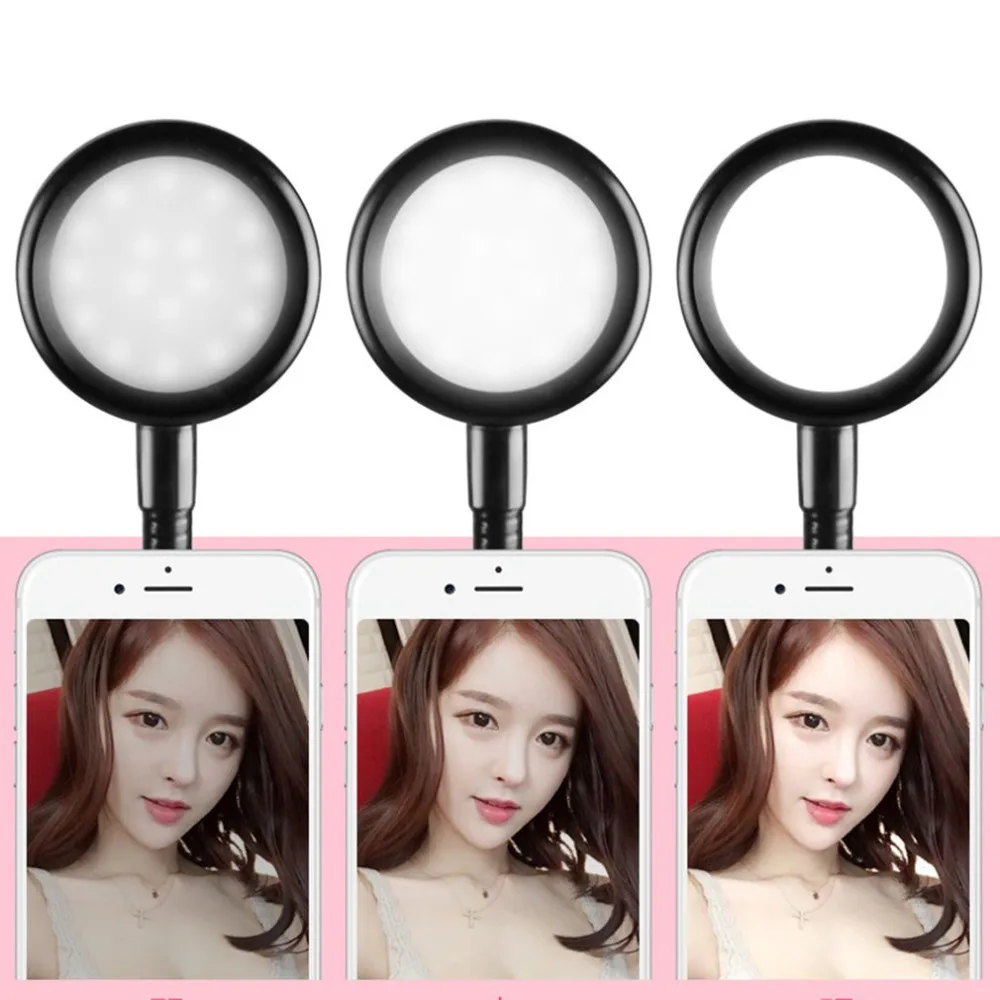 

2-in-1 Cellphone Selfie Ring Light Phone Clamp 360 degree rotating Holder for Live Stream Adjustable Desk Lamp Makeup Light