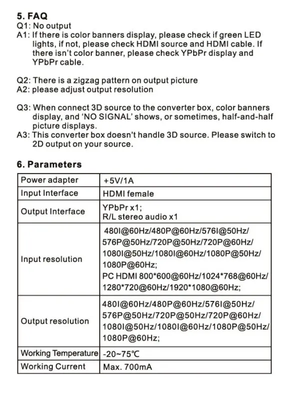 ypbpr to hdmi Component converter