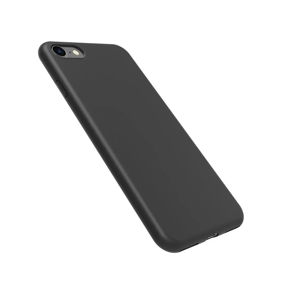 Матовый чехол для iPhone 7 / 8 мягкий силиконовый гелевый черный из ТПУ тонкий