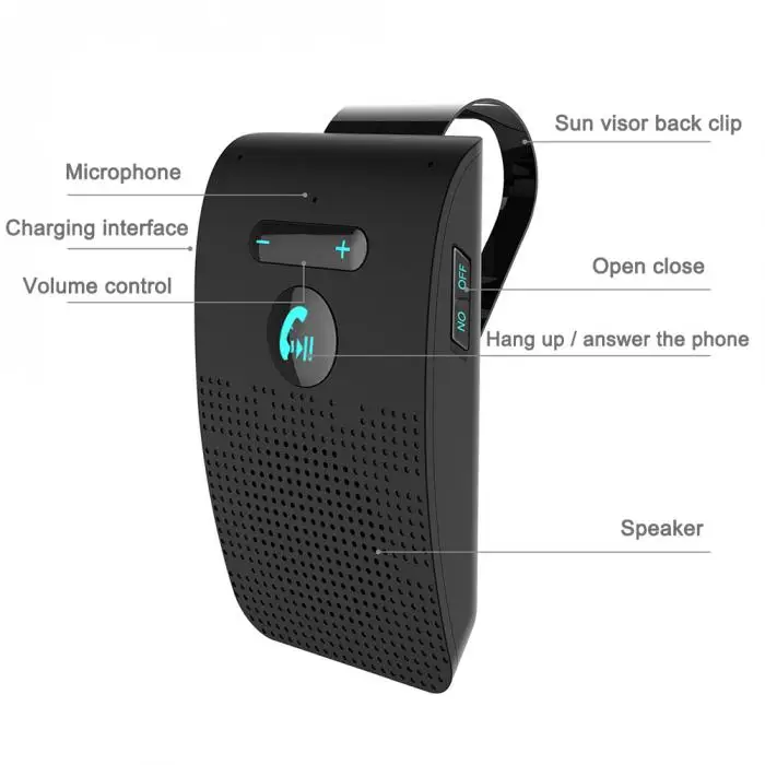 Универсальный Bluetooth приемник автомобильный комплект беспроводной громкой связи динамик телефон козырек NK-Shopping