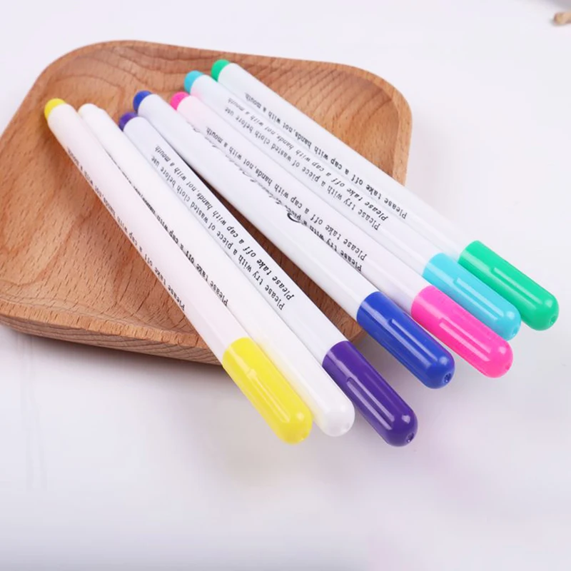 

Sale 2PCS/Lot Blue Purple Pink Air Water Erasable Pen Fabric Marker Water Soluble Automatically Disappear Pen Sewing Tool