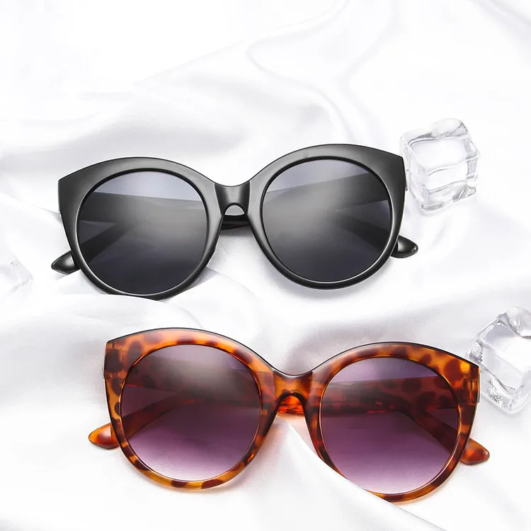 Женские круглые очки кошачий глаз Oculos De Sol дизайнерские солнцезащитные в стиле