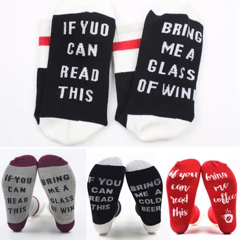 

2018 New Arrival Soft Spring Women Socks 1Pair Elasticity Cute Warm Funny Autumn Cotton Letter Comfortable Print Socks for Girls