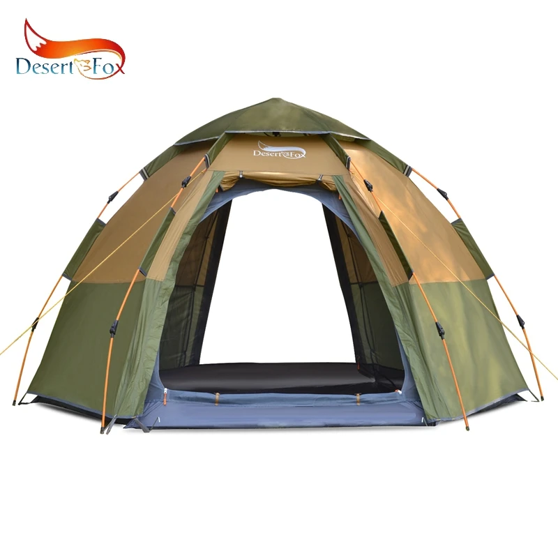 

Desert&Fox 4-6 Person Camping Tent, Easy Instant Setup Protable Dome Automatic Pop-Up 4 Seasons Backpacking Family Travel Tent