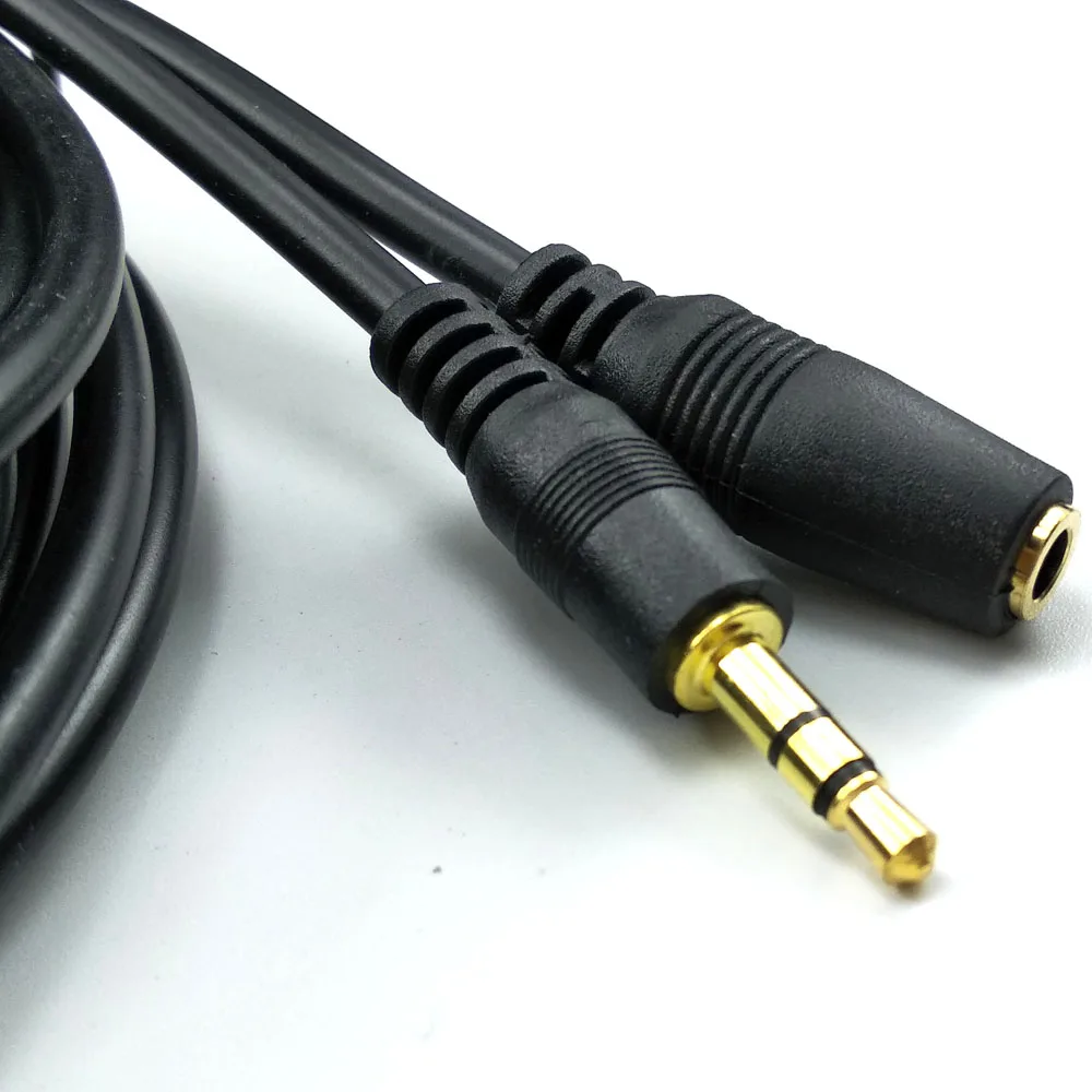 gold palted 5m 10m 3.5mm audio jack extension cable for Vehicle sound